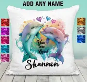 Dolphin Cushion Cover Sequin Throw Pillow Flip Sequin You Are Loved Personalised