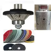 1 1/4" Bevel Bullnose Router Bit 2" Grinding drum marble concrete polish pad