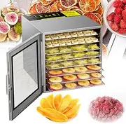 Food-Dehydrator Machine 8 Stainless Steel Trays, 700W Dehydrator for Herbs, Food Dryer Machine Adjustable Temperature 35-90℃, 24H Adjustable Timer for Drying Fruit, Meat, Vegetable