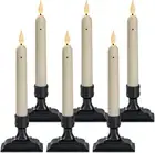 6 Pcs Window Candles with Sensor Dusk to Dawn, Ivory Electric Window Candle Flic