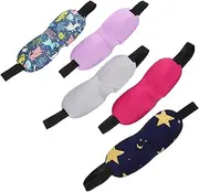 BAZEITFLOW 5Pcs Lightproof Blindfold Sleeping Eye Mask for Soft Sponge Eye Covers Comfortable Night Protection for Naps Travel and Home Use Grey