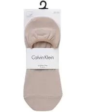 [Calvin Klein] No Show Liners Socks 2 Pack in Sand