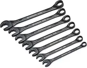 Crescent CX6RWM7 X6 MM Combination Wrench Set with Ratcheting Open-End and Static Box-End, 7-Piece, Black