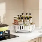 Plastic Vanity Turntable Storage Rack Round Rotating Spice Shelf Kitchen