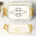 3Pcs Serving Tray with Handle Coffee Table Tray for Holiday Party Household