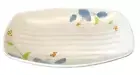 Melamine Plate Dish Side Snack Spring Roll Rectangular Oblong White Flower Print