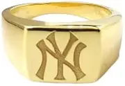 Men's MLB Ring Mlb logo Ring for Women NY Yankess Square signet ring Men Women Sterling Silver Square Signet Flat Top Polished Ring