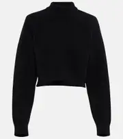 [Alaia] Alaïa Cropped virgin wool turtleneck sweater AU 12 black