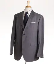Luigi Bianchi Medium Gray Woven Year-Round Wool Suit 44R (Eu 54) NWT