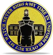 Retirement Police Challenge Coin Thin Blue Line Coins "The Legend Has Retired" Medallion Thank You for Your Service Appreciation Token Gift for Retired Law Enforcement Officers