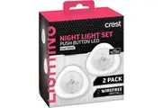 Crest Night Light Set Push Button Led 2 Pack