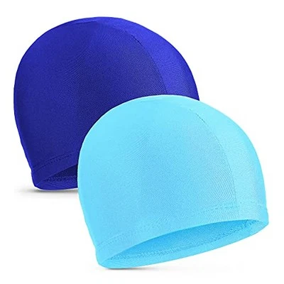 2 Pieces Fabric Swimming Cap Comfortable Elastic Material Swimming Hat