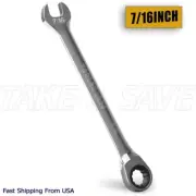 7/16 inch Ratcheting Wrench - Slim Profile - Unbreakable Chrome Vanadium Steel