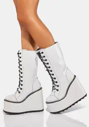 [Y.R.U.] White Dune Platform Boots