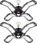 2 Pack LED Garage Light,Super Bright Screw in E26/E27 Ceiling Shop Work Lamp,...