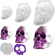 AIFUDA 3D Skull Molds Set - 3 Pcs Silicone Mold With Scar Face and Coaster for DIY Resin Epoxy Casting Craft