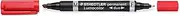 Staedtler Lumocolor Permanent Marker with Two Bullet Tips, Red