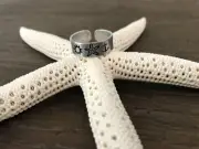 Custom Hand Stamped Aluminum Ring - Sun Starfish Anchor