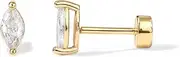 PAVOI 14K Gold Plated Sterling Silver Posts Dainty Mini Multi-Shape Flat Back Stud Earring Pack for Women | Helix Cartilage Piercing Jewelry