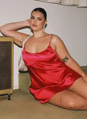Ally Mini Dress Red Curve