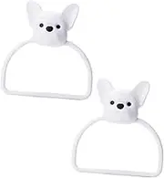 iplusmile 2 Pack Hand Towel Holders Animal Head Design Plastic Towel Racks Adhesive for Bathroom Kitchen