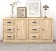 Sonoma Oak Sideboards - Durable Engineered Wood Cabinet for Kitchen, Storage, Dining Room Furniture, Modern Buffets & Sideboard