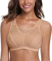 [WingsLove] Women's High Impact Sports Bra Full Coverage Wirefree Non Padded Workout Bra Plus Size