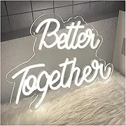 Sign Lamp Better Together Neon Sign, Warm White Led Light USB Powered for Wall Decor Bar Bedroom Wedding Engagement Party 41.15cmх31.5cm
