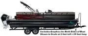 Grey Metal Red Diamonds Graphic Wrap Kit Decal Bass Fishing Boat Vinyl Pontoon