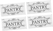 Zerodeko Versatile Pantry Door Wall Decals 4 Pack of Rustic Signs Easy to Apply Remove for Commercial Home Decor Black