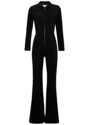Free People Jayde Flared Corduroy Jumpsuit - Black S (UK 8-10 / S)