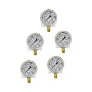 5 PACK LIQUID FILLED PRESSURE GAUGE 0-5,000 PSI, 2.5" FACE, 1/4" LOWER MOUNT