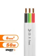 Electra-Cables 6.0mm Twin & Earth Flat Cable | Pvc / Pvc | 7-104-2ERB | 50mtr C
