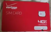 4G LTE SIM Card (NEW) Verizon Wireless Prepaid OR Contract Service