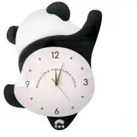 在飛比找蝦皮商城精選優惠-現貨  創意熊貓掛鐘 客廳時尚時鐘 臥室靜音搖擺鐘錶 可愛兒