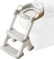 Child Potty Seat for Toilet | Training Toilet with Step Stool Adjustable Height Potty Seat - Foldable Baby Tools Non-Slip Kids Trainer for Little Girls