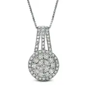 1 CT. T.W. Composite Natural Diamond Pendant in 10K White Gold