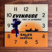 15" Evinrude Square Glass Replacement Face for Pam Clock FREE SHIP