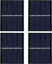 4PCS 0.65W 2V Mini Solar Panel Kit – 60x80mm Resin-Coated Module for Toys, Lights, Small Battery Charging Projects