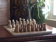 Marble Chess Set with Gift Case - Red and Coral Chess Set - 12 Inch Chess Set