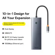 Baseus UltraJoy Series 10-Port HUB Docking Station (Space Grey)