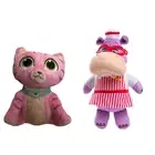 2pc Set Plush Whiskers Pink Cat & Hallie Hippo 8” Stuffed Animal Soft Doc