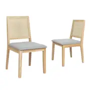 Levede 2x Upholstered Linen Dining Chairs