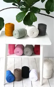 Macrame Cord 4mm 160m 1kg 3 stand (ply) twisted 100% cotton macrame cord yarn