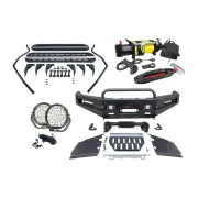 Safari Shield U Loop Bullbar Lights Side Steps Winch for Toyota Hilux Vigo 12-15