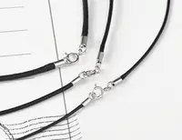 在飛比找樂天市場購物網優惠-S925純銀鍍白金頸繩配件 韓國蠟繩皮繩項鏈 水晶翡翠銀飾吊