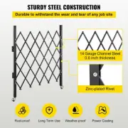 Single Folding Security Gate, 1.2m H x 1.7m W, Steel Scissor Design, Black