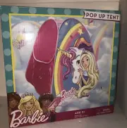 Barbie Instant Pop Up Tent Unicorn Rainbow Pink For Children Girls Dreamtopia