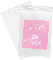 iMailer - 200 Pcs- 4" x 6" Clear Small Zip Bag - Reclosable Zip Plastic Poly Bags 2 Mil with Resealable Lock Seal Zipper for Photo, Jewelry, Bakery, Treats, Party Favors
