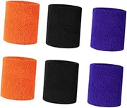 Yardenfun 6Pcs Breathable Sports Wrist Bands Comfortable Elastic Wrist Protectors for Gym Cycling Basketball for Adults